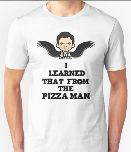 Camiseta Supernatural eu aprendi com o cara da pizza